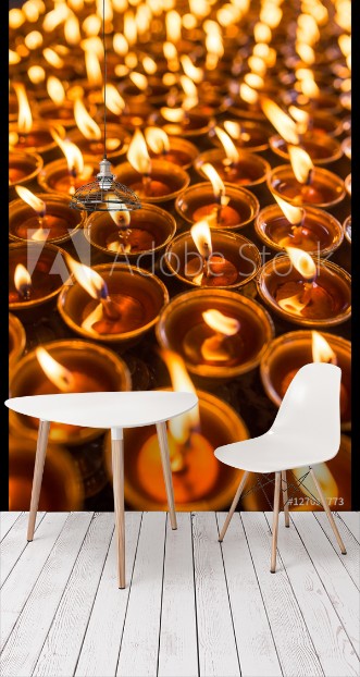 Picture of Candles in Swayambhunath temple in Kathmandu Nepal